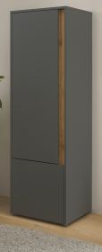 Aktenschrank Center in grau matt und Wotan Eiche Stauraumschrank f�r Homeoffice und B�ro 50 x 158 cm
