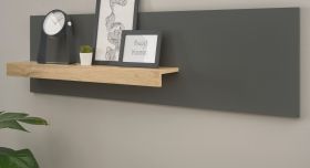 B�roregal Center in grau matt und Wotan Eiche Wandregal f�r Homeoffice und B�ro 140 cm