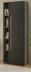 Aktenschrank Set Center in grau matt und Wotan Eiche Stauraumschrank und Regal f�r Homeoffice 70 x 200 cm