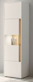 Aktenschrank Center in wei� und Wotan Eiche Vitrine f�r Homeoffice und B�ro 50 x 200 cm