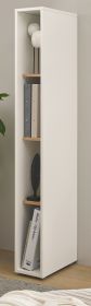 Aktenregal Center in wei� und Wotan Eiche Standregal f�r Homeoffice und B�ro 20 x 158 cm