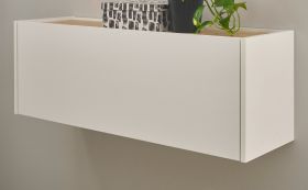 H�ngeschrank Center in wei� und Wotan Eiche B�roschrank h�ngend f�r Homeoffice 100 cm