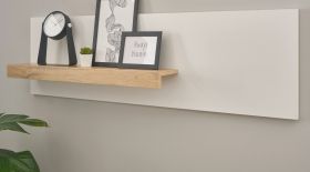 B�roregal Center in wei� und Wotan Eiche Wandregal f�r Homeoffice und B�ro 140 cm
