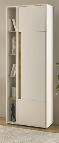 Aktenschrank Set Center in wei� und Wotan Eiche Stauraumschrank und Regal f�r Homeoffice 70 x 200 cm