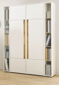 Aktenschrank Set Center in wei� und Wotan Eiche 2 x Stauraumschrank und 2 x Regal f�r Homeoffice 140 x 200 cm