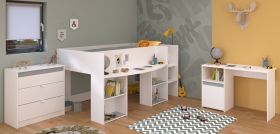Parisot Kinder- und Jugendzimmer Pirouette15 in wei� mit grau oder rosa Komplett-Set 3-teilig