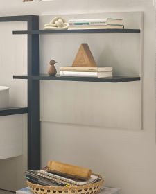 Wandpaneel Stove in wei� Pinie und anthrazit Landhaus Wandboard 60 x 54 cm