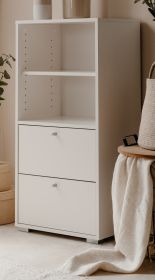 Regalschrank Fidan in wei� Regal mit 2x Schubkasten 46 x 97 cm