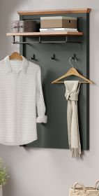 Garderobenpaneel Meadow in gr�n und Evoke Eiche Landhaus Wandgarderobe 77 x 123 cm