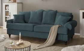 Sofa Adelina in blaugr�n Landhaus Couch 3,5-Sitzer 230 cm